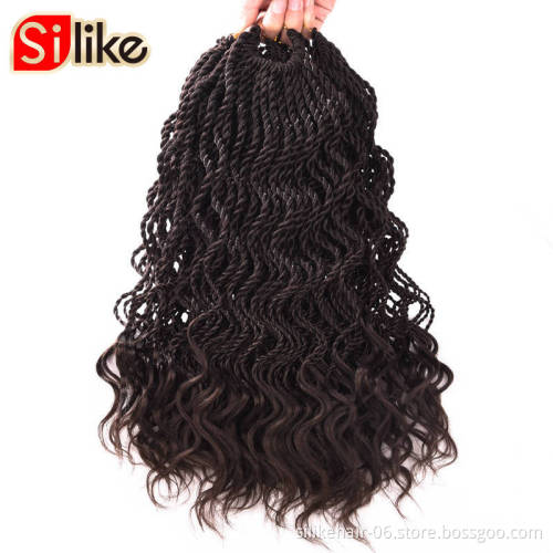 Synthetic crochet braids Hair Extensions 14Inch 35 stands Wholesale curly senegalese twist hair with wavy ends Curly Crochet